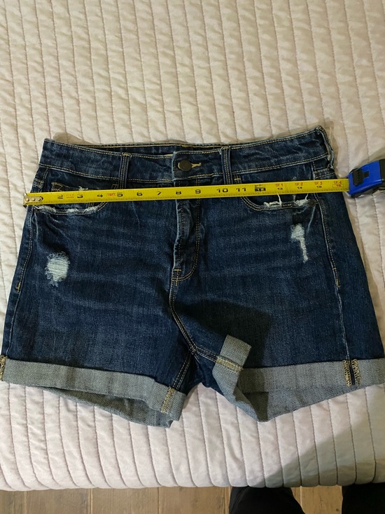 Old Navy Pants - Old Navy Dark Blue Distressed Rolled Hem Jean Shorts
